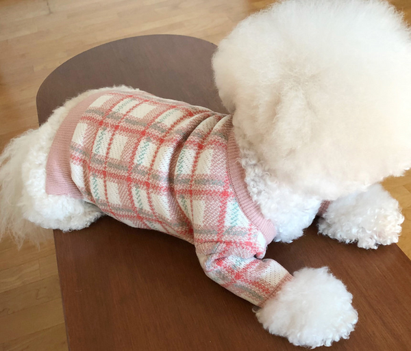 Soft Pink Checkered Knit