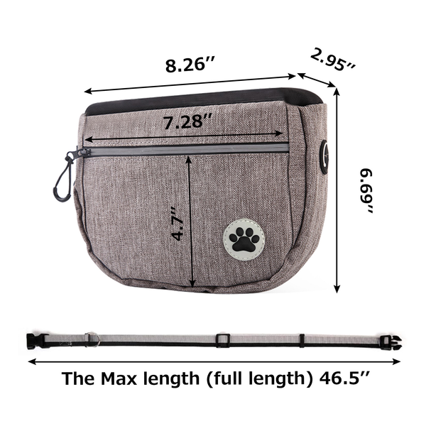 Large Capacity Lightweight Dog Treat Bag Portable Training Waist Pouch Outdoor Walking Pet Snack Storage Bag