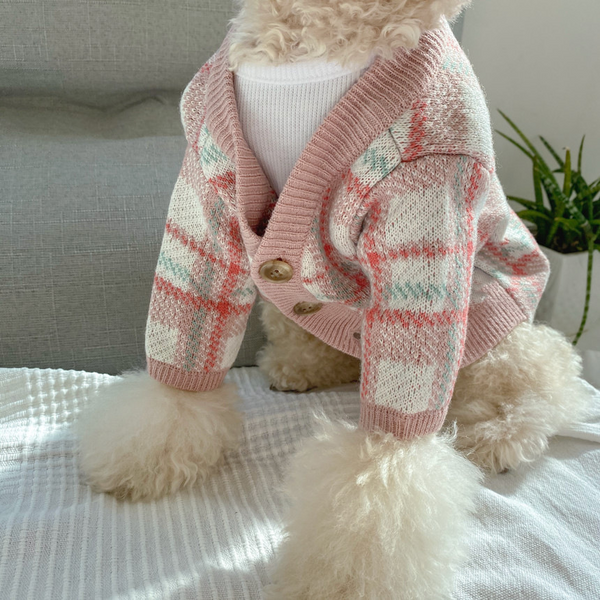 Soft Pink Checkered Knit