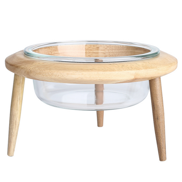 Wooden Pet Feeder with Adjustable Legs