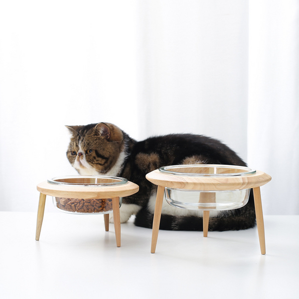 Wooden Pet Feeder with Adjustable Legs