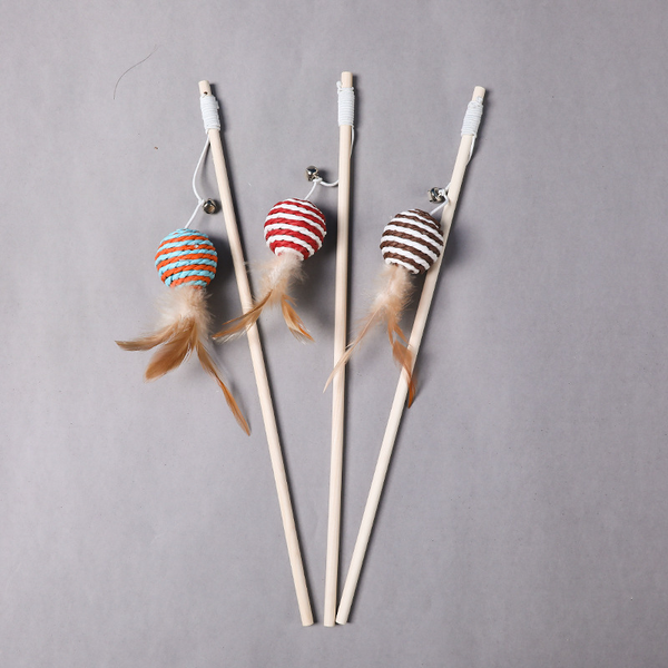 Cat Teaser Wand with Feather and Bell