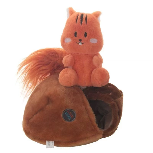 Squirrel Nut Plush Dog Toy