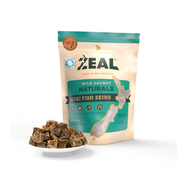 ZEAL FREE RANGE NATURALS HOKI FISH SKINS 125G