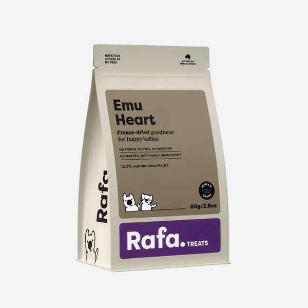 RAFA Raw Freeze-Dried Treats | Human-Grade Emu Heart