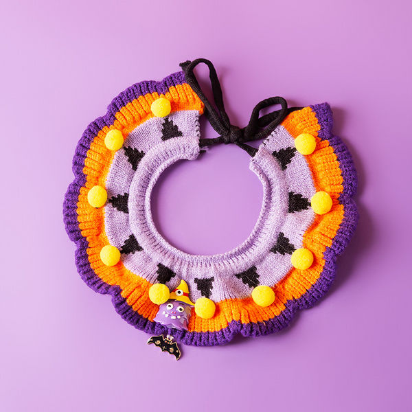 Halloween Ghost Knitted Pet Collar
