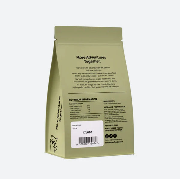 RAFA Raw Freeze-Dried Treats | Human-Grade Lamb Heart