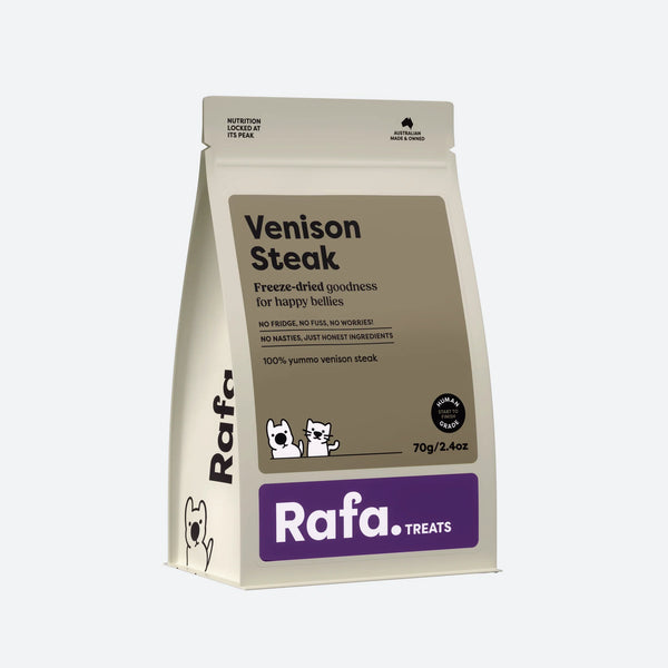 RAFA Raw Freeze-Dried Treats Human-Grade Venison Steak