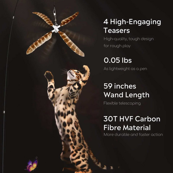 Uah Pet Telescopic Teaser Wand Cat Toy