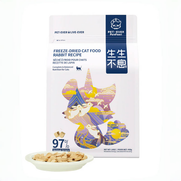 Pet-Ever Freeze Dried Cat Food 400g, Rabbit Recipe