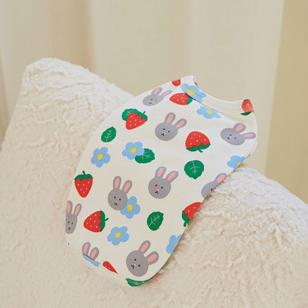 Bunny and strawberry pet shirt