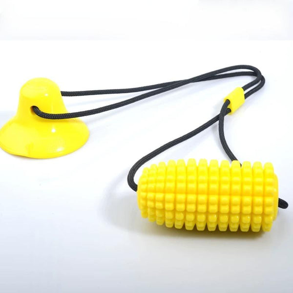 Sucker with corn, pull dog toy