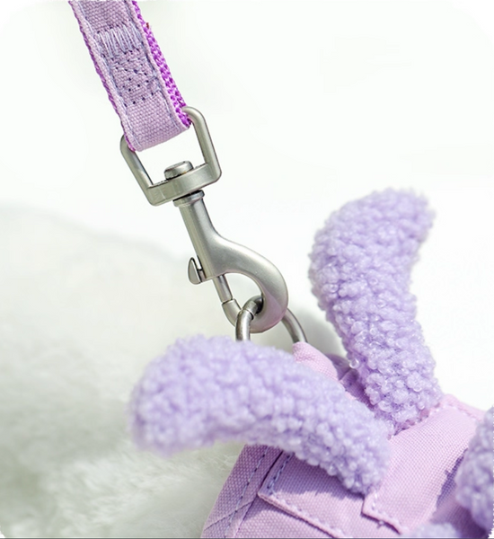 Rabbit Harness and Leash Set – Escape-Proof Adjustable Pet Vest for cats （Purple）