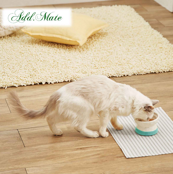 Petio Add Mate Raised Ceramic Cat Inclined Feeding Bowl - Blue