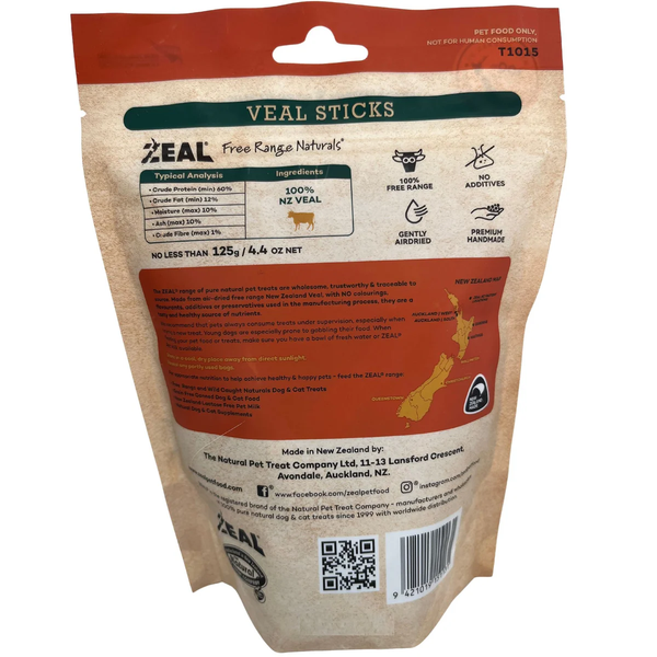 ZEAL AIR DRIED VEALSTICKS 125G