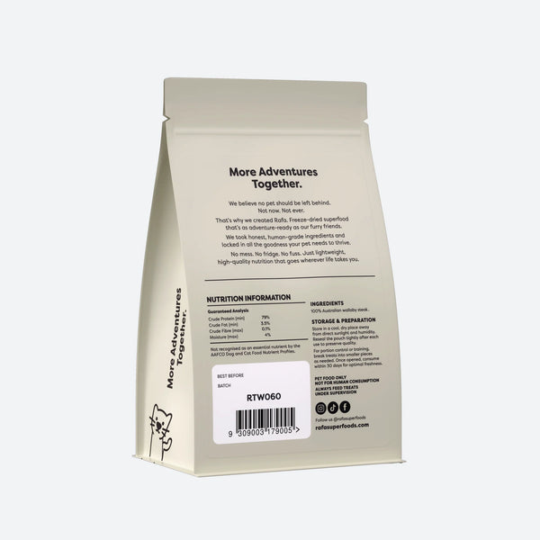 RAFA Raw Freeze-Dried Treats | Human-Grade Wallaby Steak