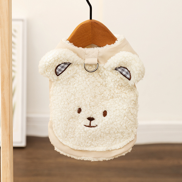 Teddy Bear Fleece Jacket-white