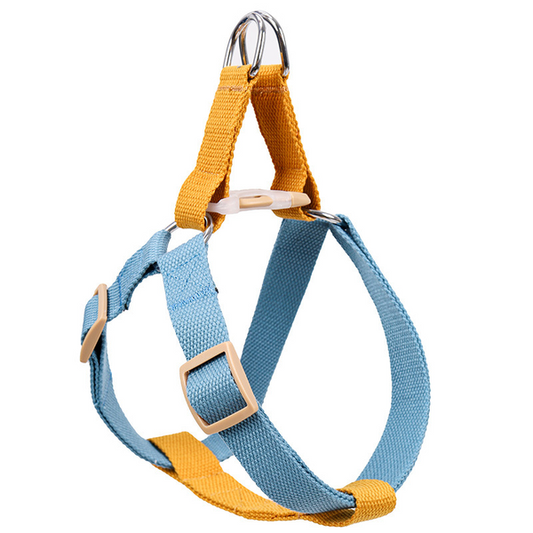 Two-Tone Adjustable Pet Harness-Brown blue
