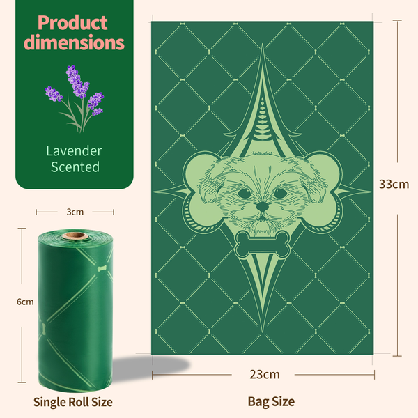 New Biodegradable Dog Poop Bags Eco-Friendly Portable Pet Waste Bags with Dispenser and Hands-Free Clip for Outdoor Walking