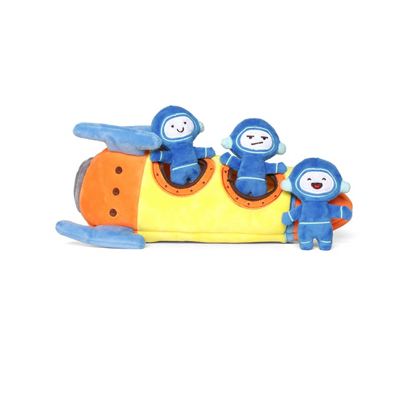 Hide and seek plush squeaky toys set-rocket