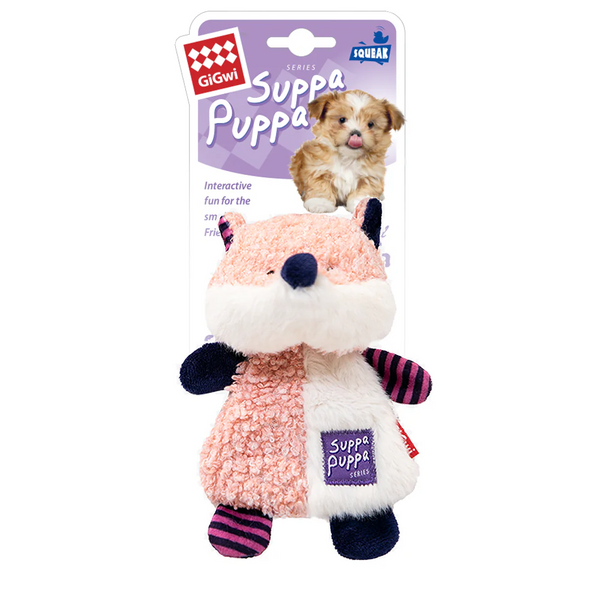 Suppa Puppa Fox Plush Dog Toy – Squeaky Soft Toy for Puppies-GIGWI