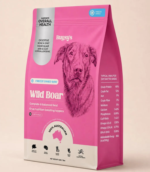 Bugsy's Freeze-Dried Wild Boar - Complete & Balanced Diet For Dogs