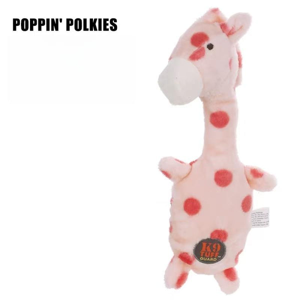 Squeaky plush dog toy,long neck animals - Horse