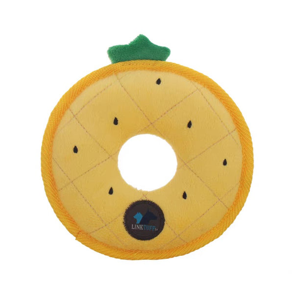 Pet plush toy, fruit donuts toy,for all size pets - Pineapple