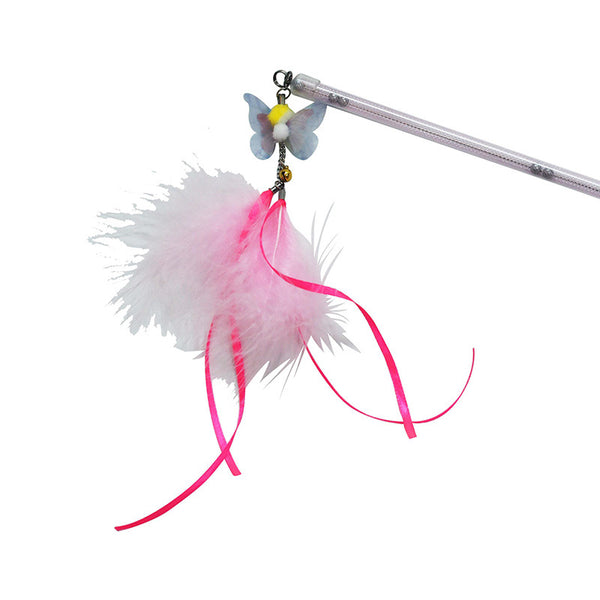 Telescopic Cat Teaser Wand- Pink Butterfly
