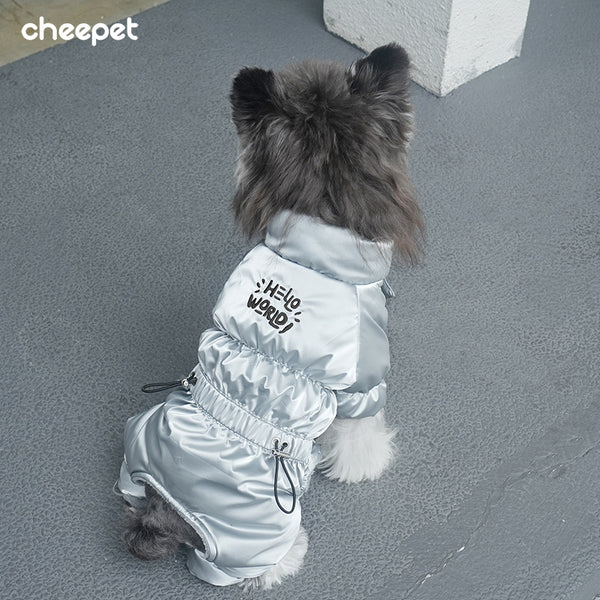 Pet Winter Padded Coat – Silver