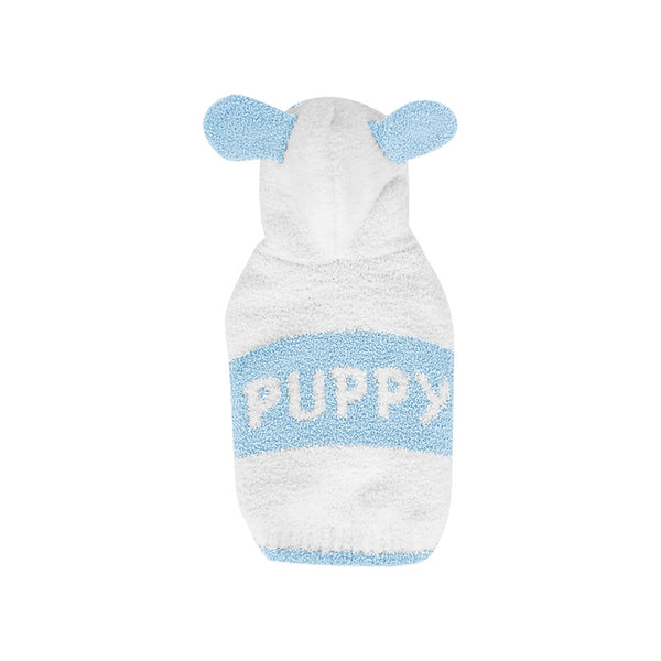 Dog Hoodie Sweater – Winter Warm Half-Fleece Knit Sleeveless Pet Outfit, Cute 3D Design, Two-Leg Apparel for Small Dogs like Teddy & Bichon