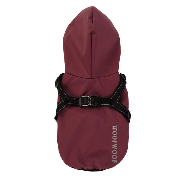 Waterproof Dog Raincoat – Four-Leg Full-Cover Rain Jacket for Small & Medium Dogs-Red