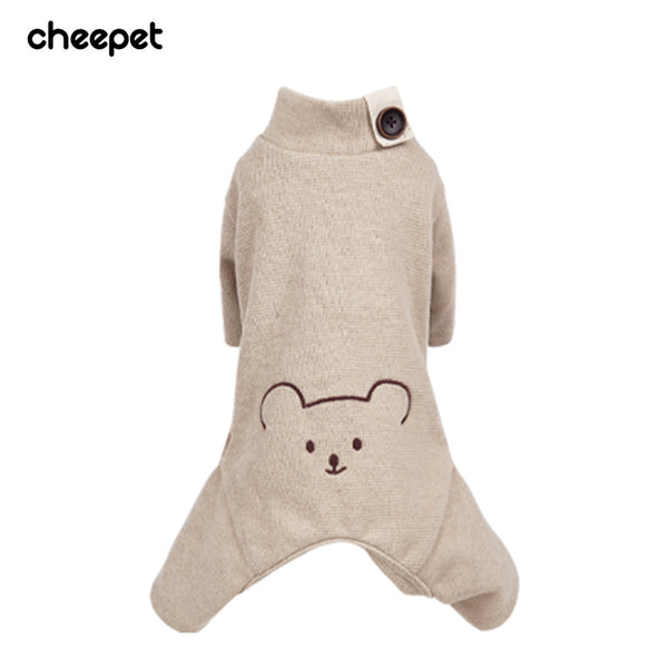 Thick Cotton Pet Pajamas – Four-Leg Warm Dog Clothes for Teddy & French Bulldog