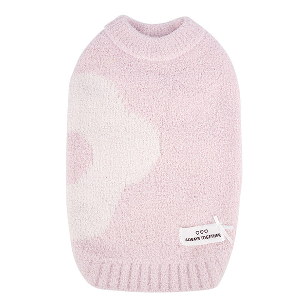Super Stretch Pet Sweater – Warm Knit Two-Leg Dog Clothes for Autumn/Winter-Pink