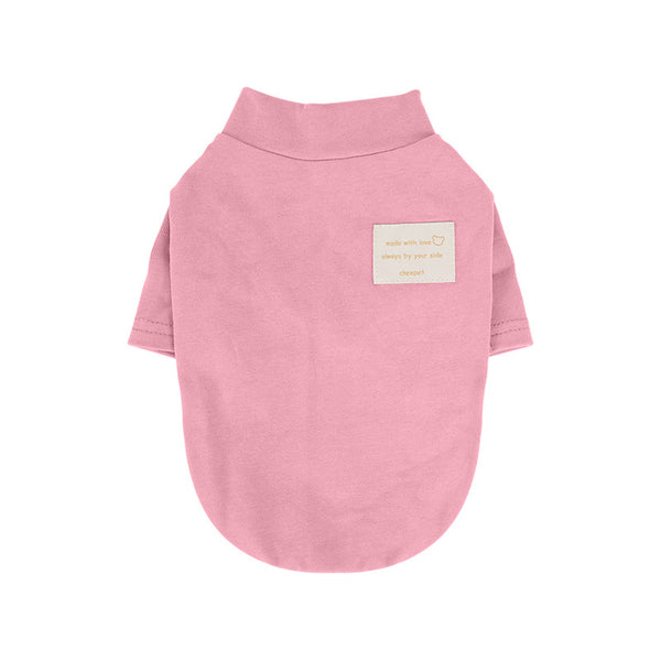 Warm Dog Clothes – Autumn/Winter Two-Leg Pet Outfit with Bear Patch for Small Dogs- Pink