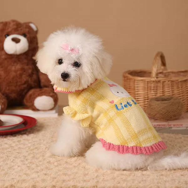 Warm Pet Sweater – Winter Clothes for Kittens, Cats & Small Dog Breeds (Yellow)
