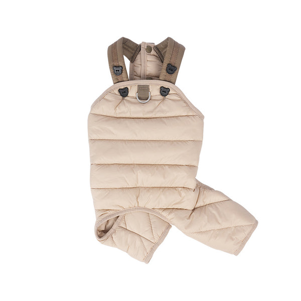 Autumn & Winter Dog Overalls with Harness, Warm Four-Legged Jumpsuit