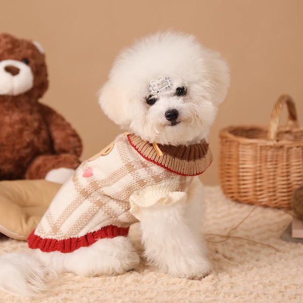 Warm Pet Sweater – Winter Clothes for Kittens, Cats & Small Dog Breeds（Brown）