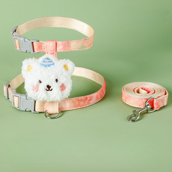 Cat Harness and Leash-pink and orange
