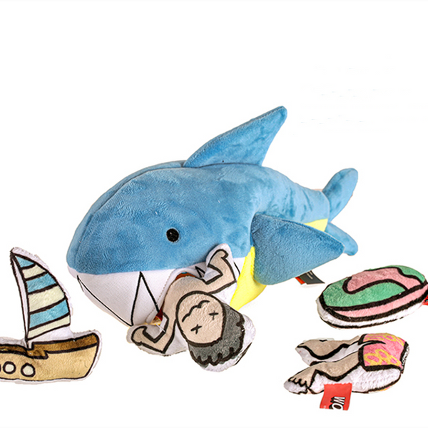 Hide and seek plush squeaky toys set-shark