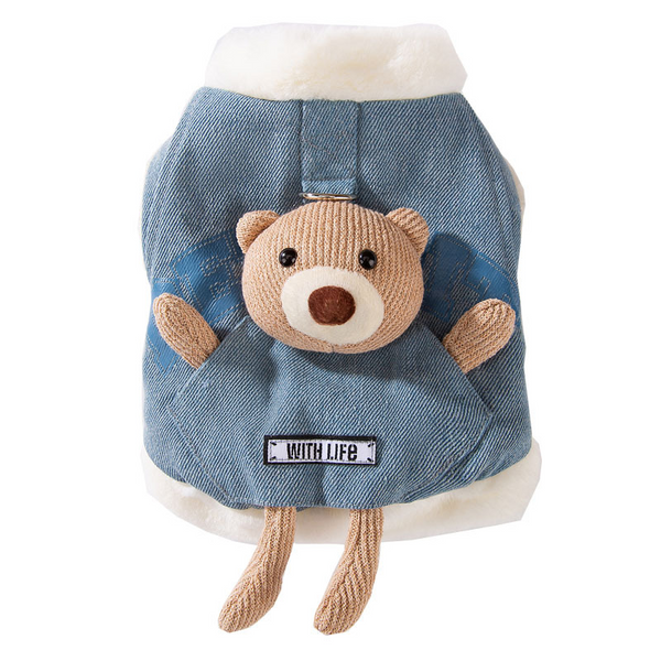 Teddy Bear Denim Pet Jacket