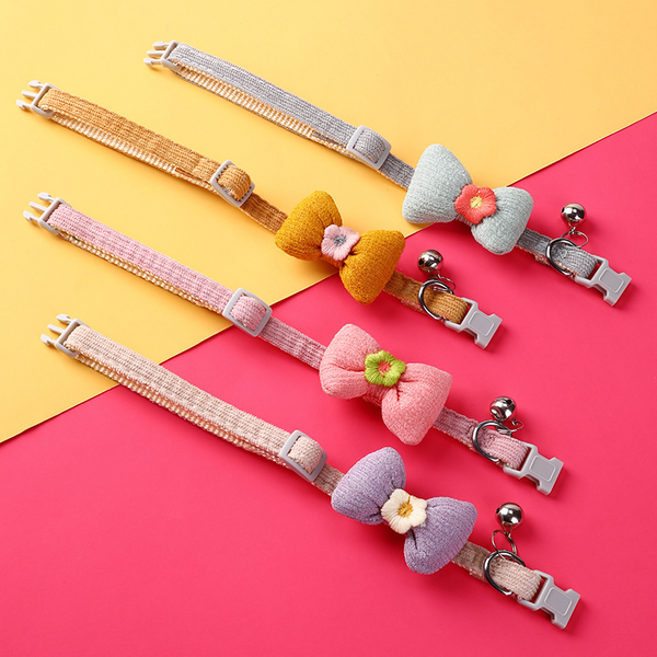 Cat Collar with Flower Bowknot