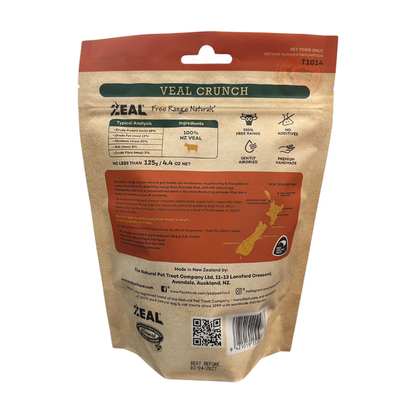 ZEAL AIR DRIED VEAL CRUNCH 125G