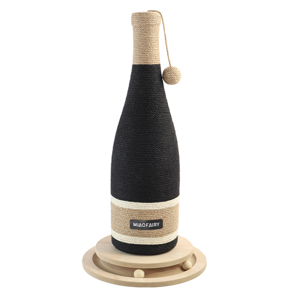Wine Bottle Cat Scratcher with Suction Cup, Durable Cat Scratching Post for Floor, Grinding Claw Cat Toy, Non-Slip Pet Supplies