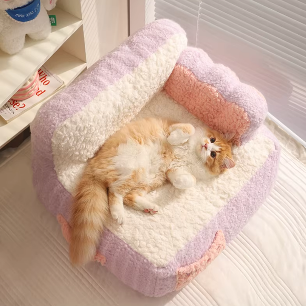 Cake Shaped Pet Sofa Bed,Washable Soft Pet Bed for Pets