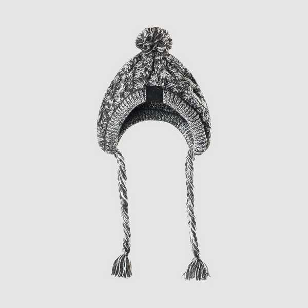 Winter Knitted Dog Hat with Pom-Pom Grey/Pink