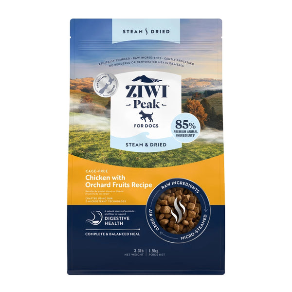 Ziwi Peak Steam And Dried Cage Free Chicken With Orchard Fruits Recipe Air Dried Dog Food 1.5kg